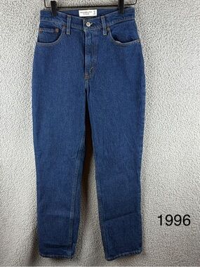 Abercrombie & Fitch Dark Blue 90’s Ultra High-Rise Straight Jeans Curve Love 25